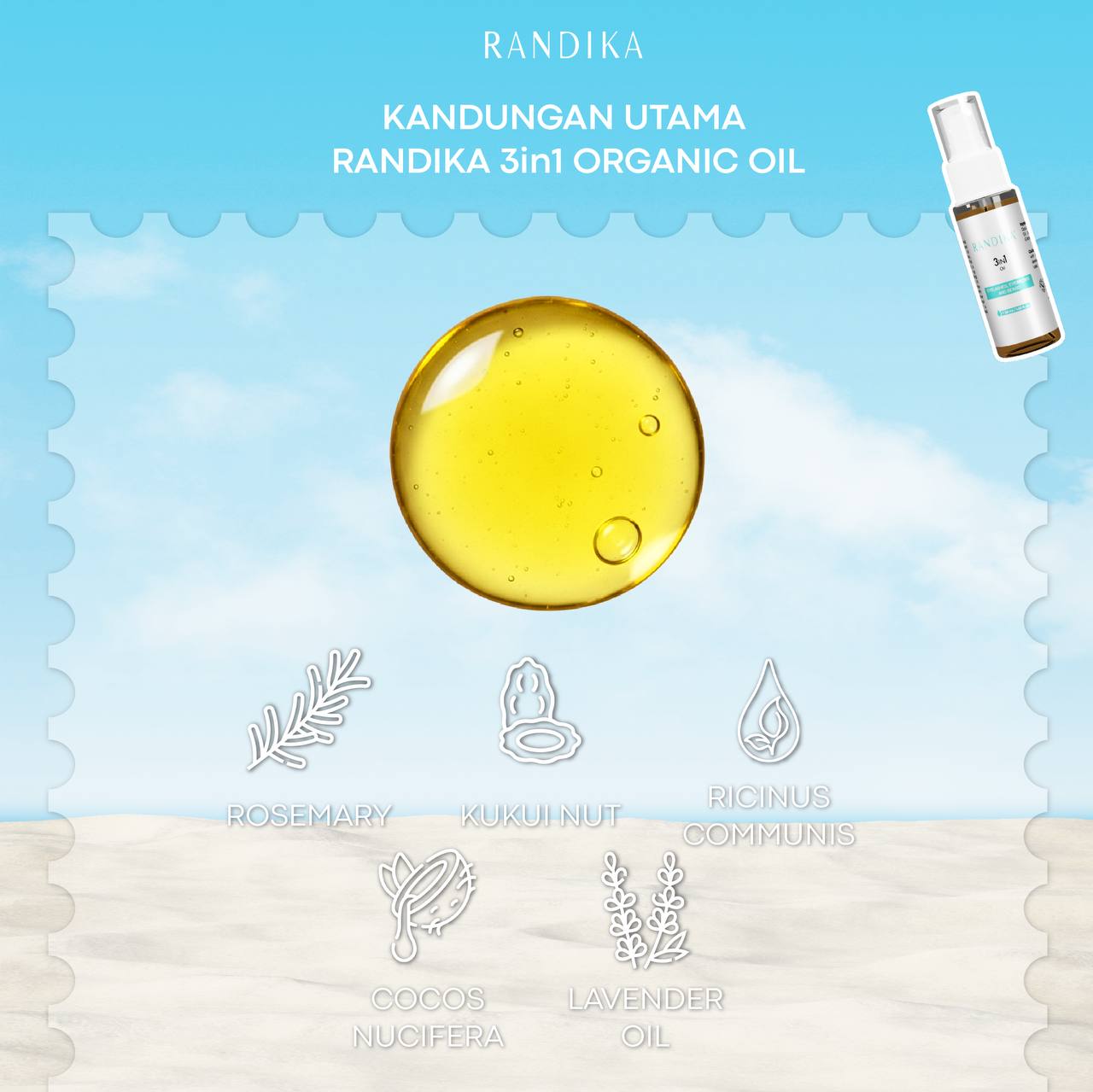 Bahan utama dalam 3-in-1 Organic Oil
