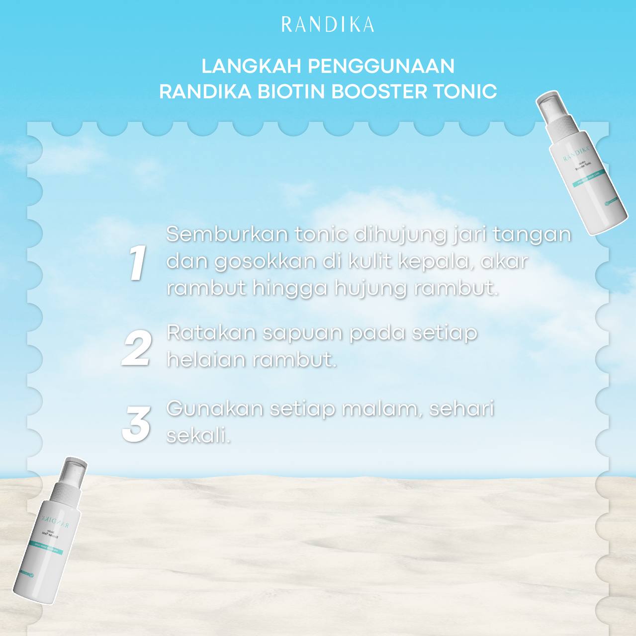 Cara guna Biotin Booster Tonic