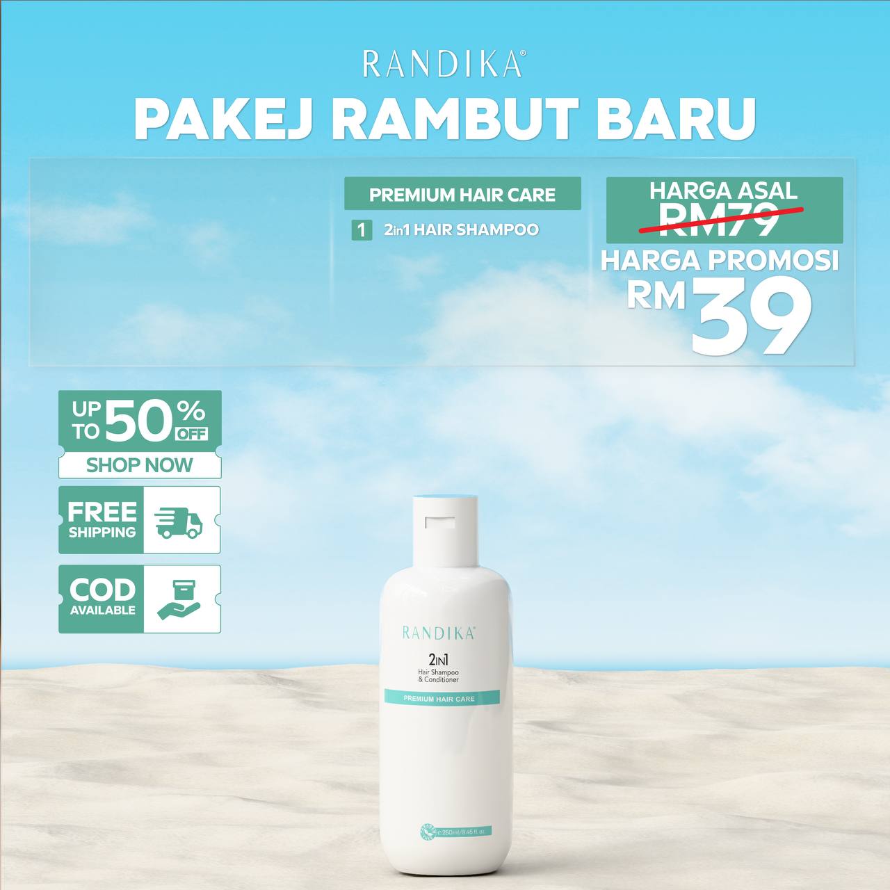 Premium 2in1 Hair Shampoo 250ml